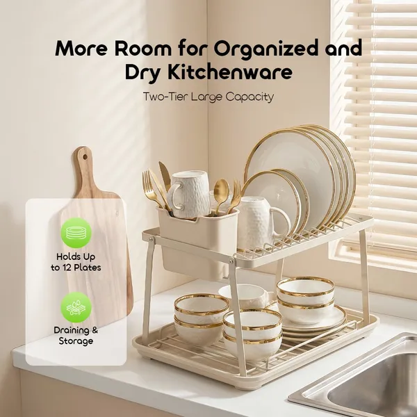 ORAIMO RACKDRAIN FOLDABLE TWO-TIER DISH RACK WITH GUIDED DRAINAGE  for sale in Nairobi | Soko Ads