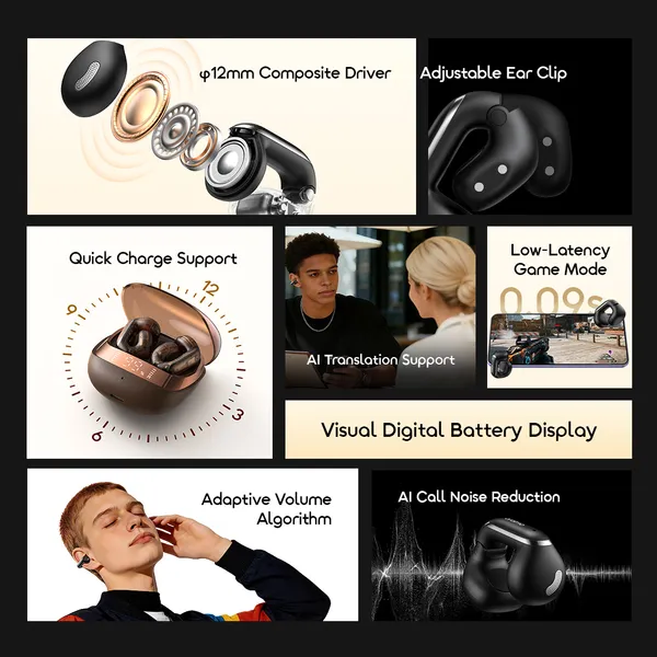 ORAIMO OPENSNAP N2 QUICK CHARGING DEEP BASS OPEN-EAR TRUE WIRELESS EARBUDS  for sale in Nairobi | Soko Ads