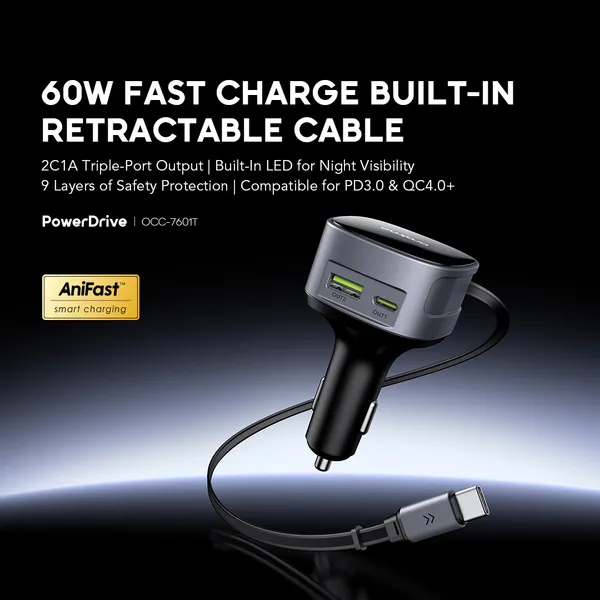 ORAIMO POWERDRIVE 60W FAST CHARGE CAR CHARGER  for sale in Nairobi | Soko Ads