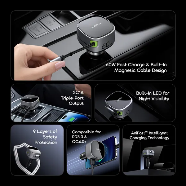ORAIMO POWERDRIVE 60W FAST CHARGE CAR CHARGER  for sale in Nairobi | Soko Ads