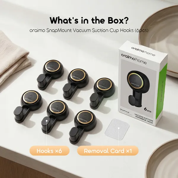  ORAIMO SNAPMOUNT EASY INSTALL HEAVY-DUTY VACUUM SUCTION CUP HOOKS (6PCS)  for sale in Nairobi | Soko Ads