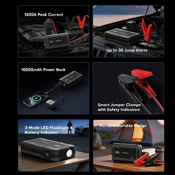 ORAIMO POWERSPARK 1500A 12V CAR JUMP STARTER WITH 10000MAH POWER BANK  for sale in Nairobi | Soko Ads