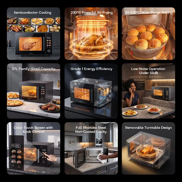 ORAIMO INFIWAVE NOVA 3-IN-1 MICROWAVE AIR FRYER OVEN – 27L LARGE CAPACITY, 230°C & TOUCH CONTROL for sale in Nairobi | Soko Ads