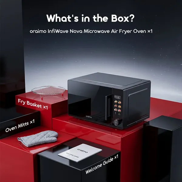 ORAIMO INFIWAVE NOVA 3-IN-1 MICROWAVE AIR FRYER OVEN – 27L LARGE CAPACITY, 230°C & TOUCH CONTROL for sale in Nairobi | Soko Ads