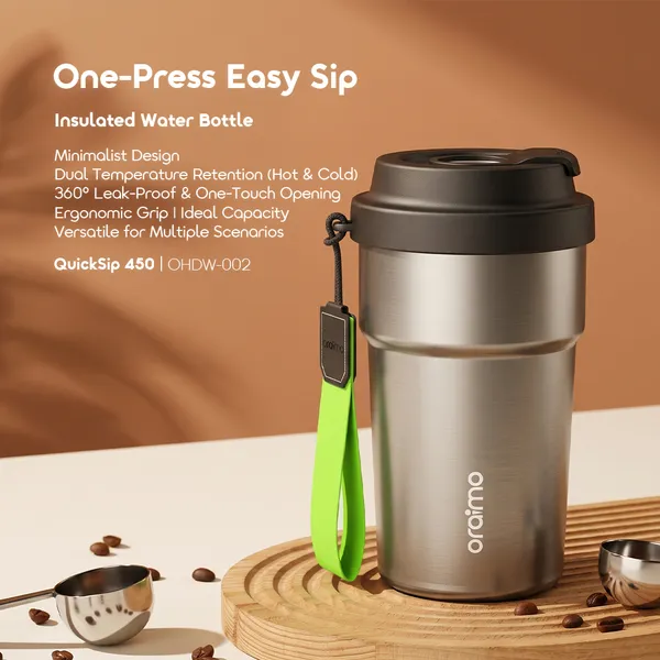 ORAIMO QUICKSIP 450 TEMPERATURE-LOCKING LEAKPROOF INSULATED WATER BOTTLE (450ML)  for sale in Nairobi | Soko Ads