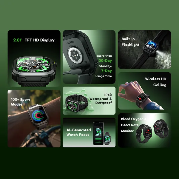 Oraimo Watch Lumos N 2.01'' HD Display IP68 Smart Watch for sale in Nairobi | Soko Ads