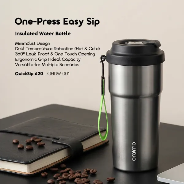 ORAIMO QUICKSIP 620 TEMPERATURE-LOCKING LEAKPROOF INSULATED WATER BOTTLE (620ML) for sale in Nairobi | Soko Ads