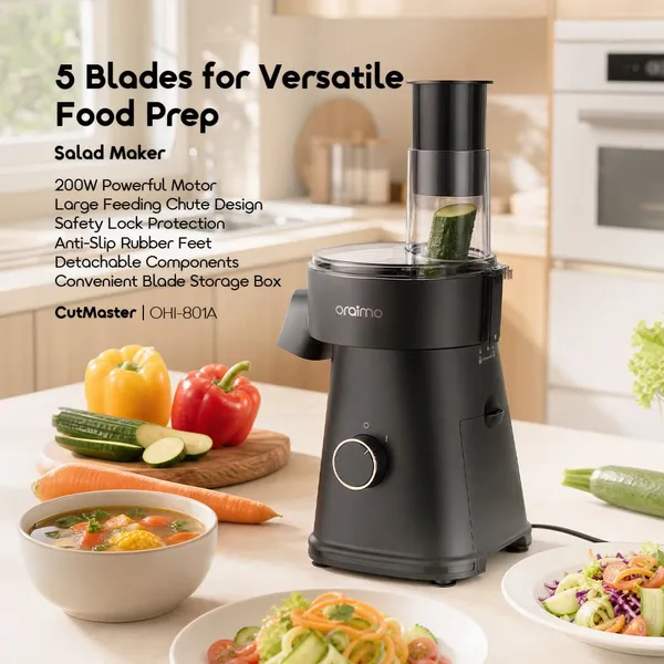 ORAIMO CUTMASTER 200W ELECTRIC SALAD MAKER – 5 INTERCHANGEABLE BLADES SET  for sale in Nairobi | Soko Ads