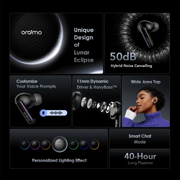 ‎Oraimo SpaceBuds Hybrid ANC True Wireless Earbuds Customized Voice Prompt for sale in Nairobi | Soko Ads