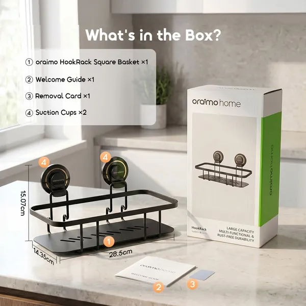 ORAIMO HOOKRACK 6KG HOOKRACK SQUARE BASKET SUCTION STORAGE RACK  for sale in Nairobi | Soko Ads