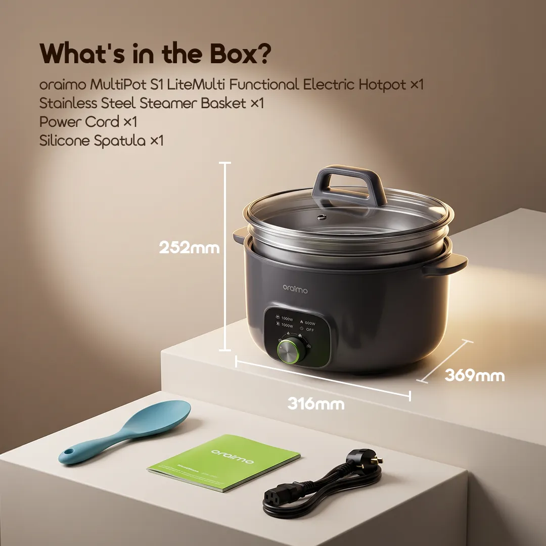 ORAIMO MULTIPOT S1 LITE 6L ENERGY EFFICIENCY ELECTRIC COOKING POT WITH STEAMER  for sale in Nairobi | Soko Ads