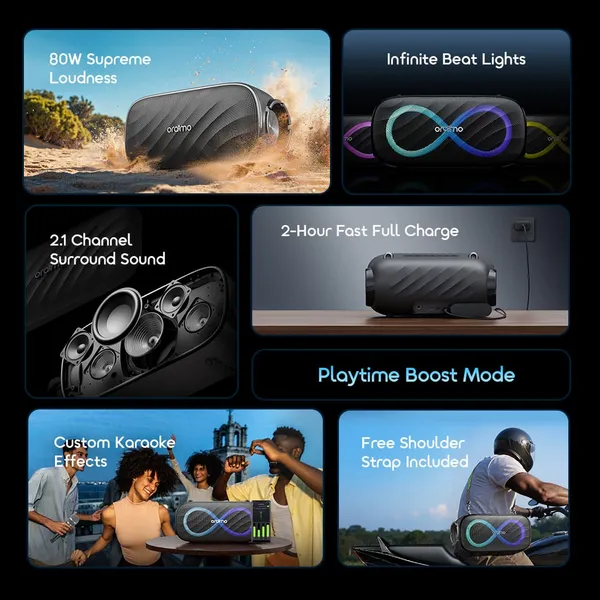 Oraimo SpaceBox Pro 80W Karaoke-Support Wireless Speaker for sale in Nairobi | Soko Ads