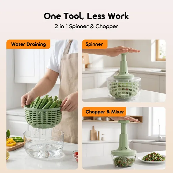 ORAIMO GRATESPIN 2 IN 1 STAINLESS SALAD SPINNER & CHOPPER  for sale in Nairobi | Soko Ads
