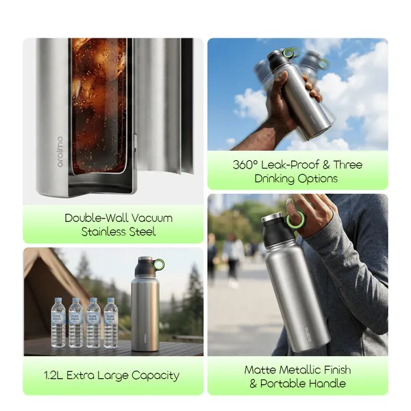  ORAIMO MEGADRINK 1200 LEAKPROOF PORTABLE 1.2L INSULATED WATER BOTTLE  for sale in Nairobi | Soko Ads