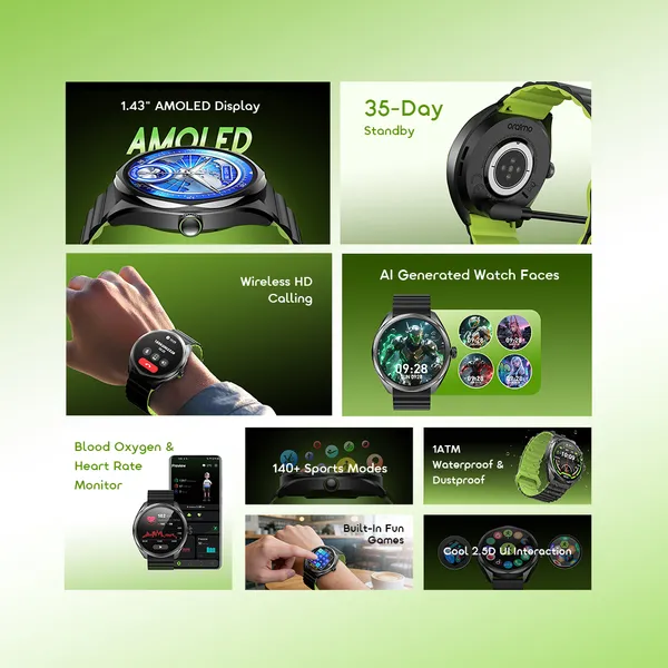  ORAIMO WATCH NOVA 2R 1.43" AMOLED 35-DAY STANDBY SMART WATCH for sale in Nairobi | Soko Ads
